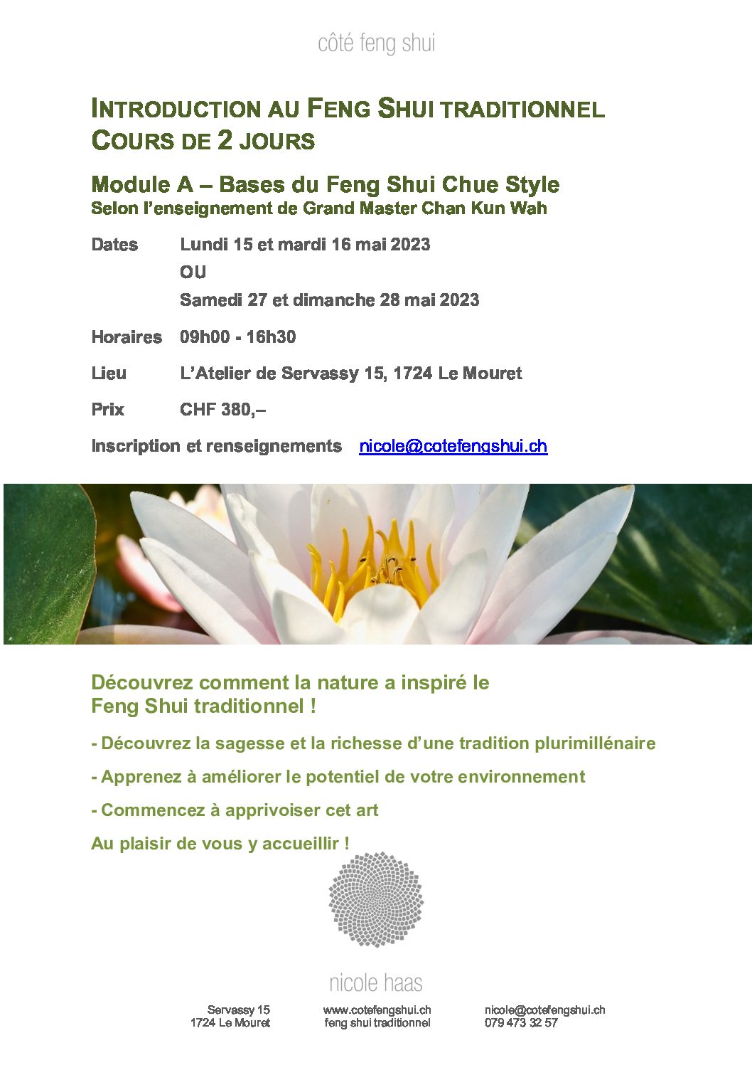 Module A – Bases du Feng Shui Chue style - 2 jours