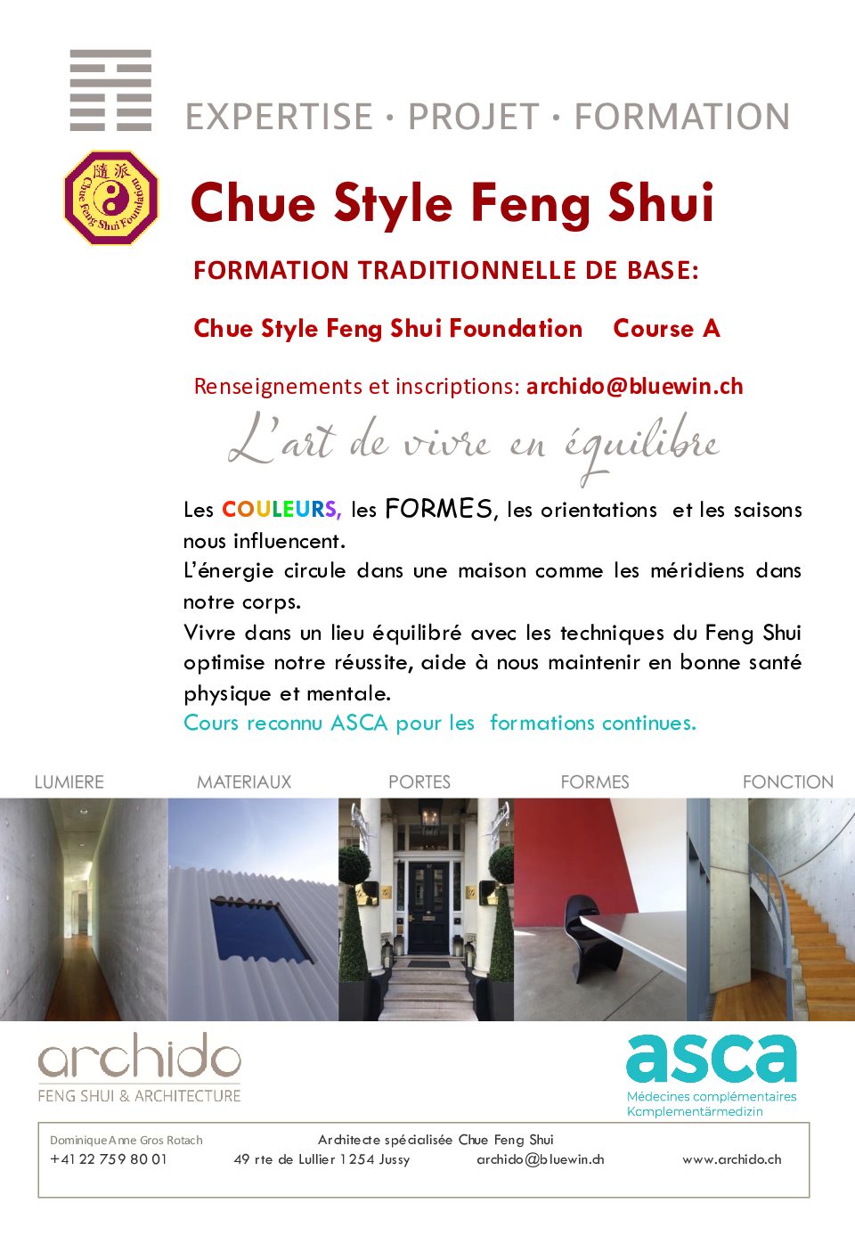 Fondamentaux en Feng Shui Chue style Cours A